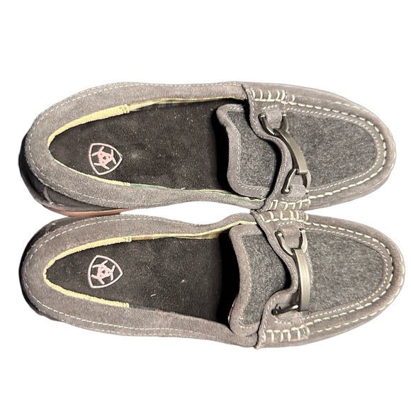 Ariat Womens Cruiser Grey Suede Moccasin Loafers Metal Horse Bit Detail 6.5 B - Picture 6 of 8
